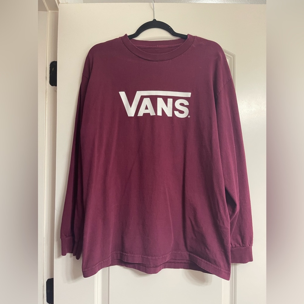 Men’s Vans Maroon Long Sleeve Shirt Size Large